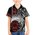 Honour The Treaty New Zealand Personalised Kid Hawaiian Shirt Toitu Te Tiriti Indigenous Maori Face