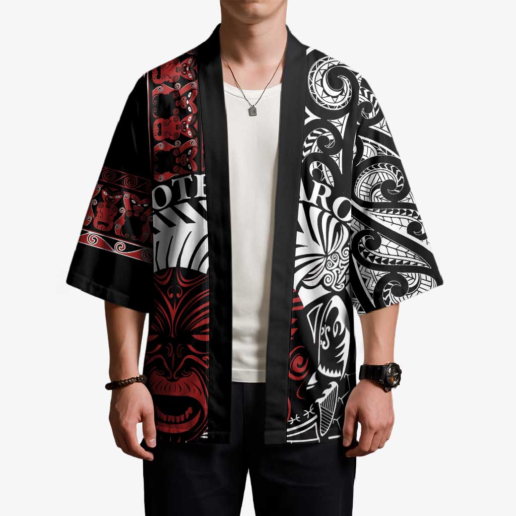 Honour The Treaty New Zealand Personalised Kimono Toitu Te Tiriti Indigenous Maori Face - Aussie Hoodie