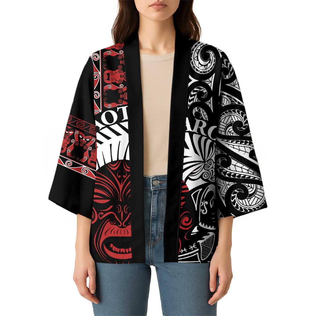 Honour The Treaty New Zealand Personalised Kimono Toitu Te Tiriti Indigenous Maori Face - Aussie Hoodie