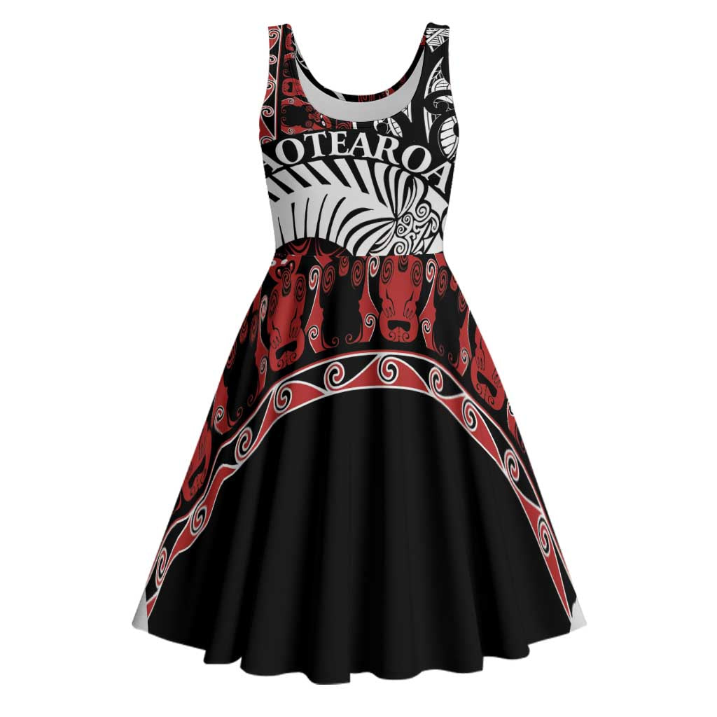 Honour The Treaty New Zealand Personalised Midi Dress Toitu Te Tiriti Indigenous Maori Face - Aussie Hoodie