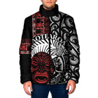 Honour The Treaty New Zealand Personalised Padded Jacket Toitu Te Tiriti Indigenous Maori Face - Aussie Hoodie