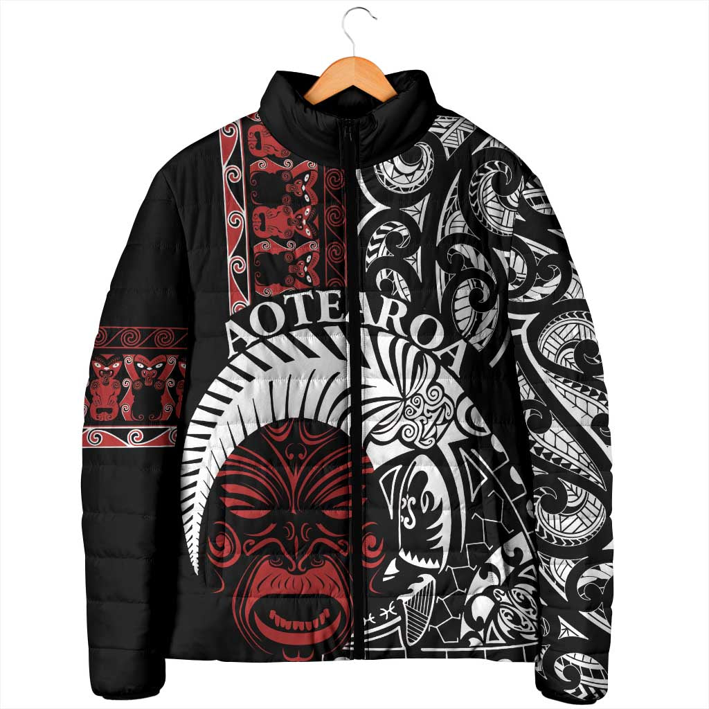 Honour The Treaty New Zealand Personalised Padded Jacket Toitu Te Tiriti Indigenous Maori Face - Aussie Hoodie