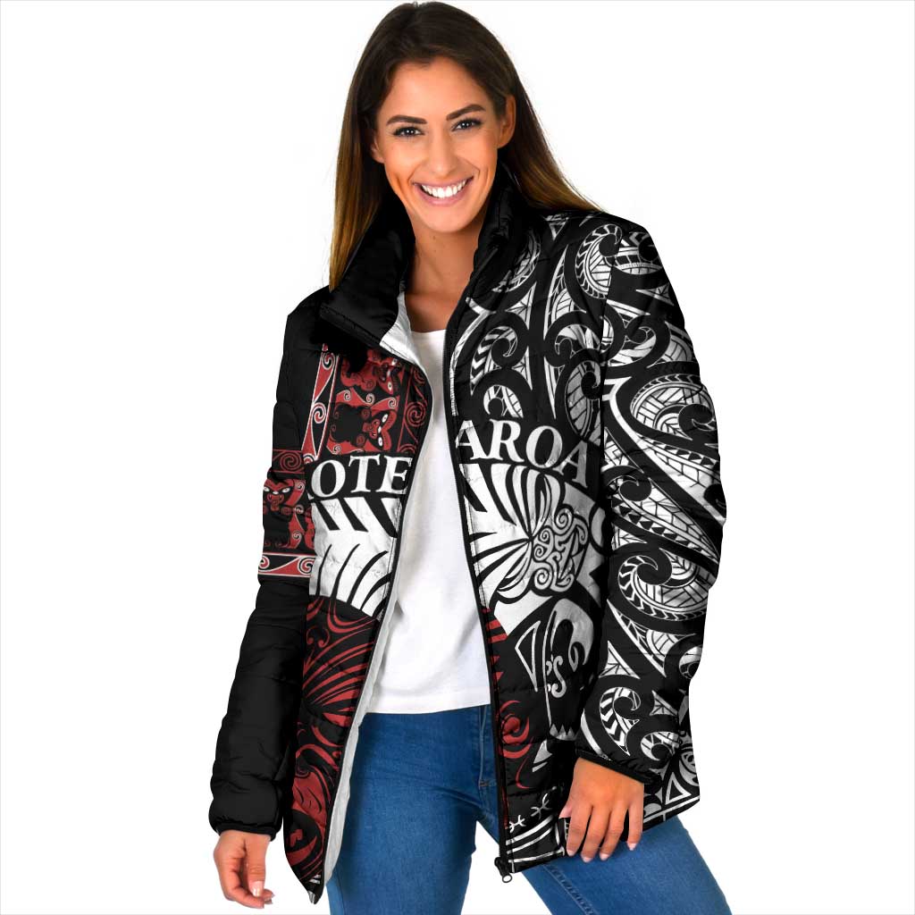 Honour The Treaty New Zealand Personalised Padded Jacket Toitu Te Tiriti Indigenous Maori Face - Aussie Hoodie
