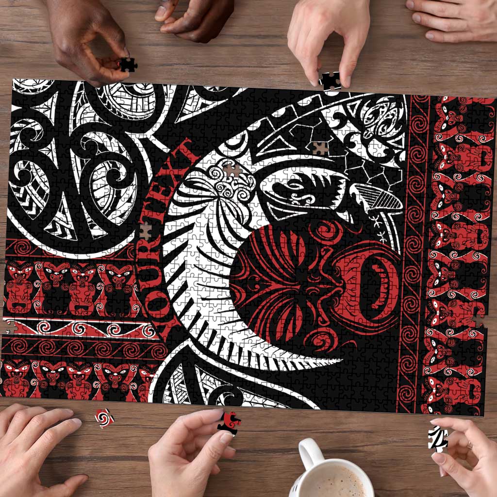 Honour The Treaty New Zealand Personalised Puzzle Toitu Te Tiriti Indigenous Maori Face - Aussie Hoodie