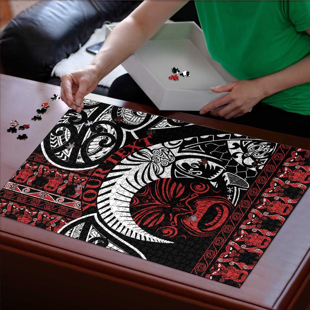 Honour The Treaty New Zealand Personalised Puzzle Toitu Te Tiriti Indigenous Maori Face - Aussie Hoodie
