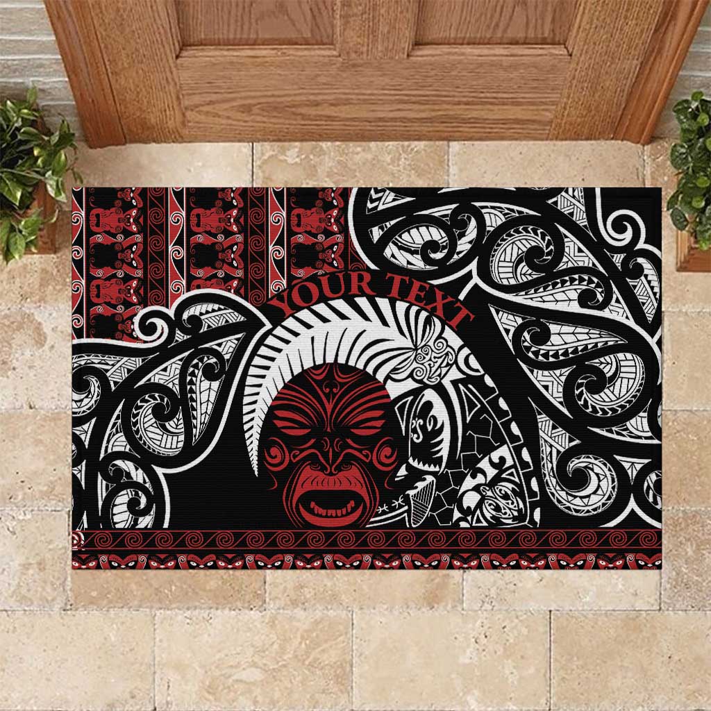 Honour The Treaty New Zealand Personalised Rubber Doormat Toitu Te Tiriti Indigenous Maori Face