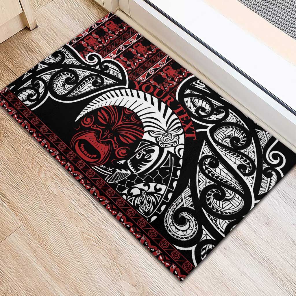 Honour The Treaty New Zealand Personalised Rubber Doormat Toitu Te Tiriti Indigenous Maori Face