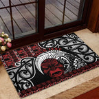 Honour The Treaty New Zealand Personalised Rubber Doormat Toitu Te Tiriti Indigenous Maori Face