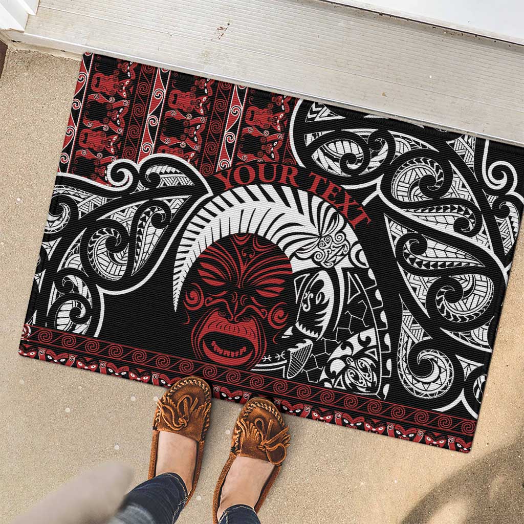 Honour The Treaty New Zealand Personalised Rubber Doormat Toitu Te Tiriti Indigenous Maori Face