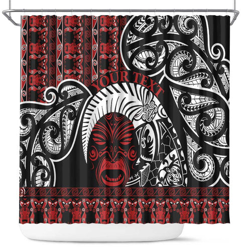 Honour The Treaty New Zealand Personalised Shower Curtain Toitu Te Tiriti Indigenous Maori Face