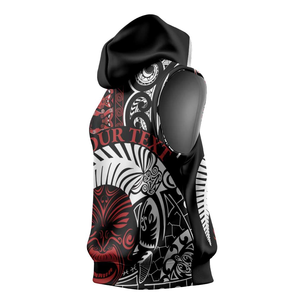 Honour The Treaty New Zealand Personalised Sleeveless Hoodie Toitu Te Tiriti Indigenous Maori Face - Aussie Hoodie