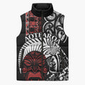 Honour The Treaty New Zealand Personalised Sleeveless Puffer Jacket Toitu Te Tiriti Indigenous Maori Face - Aussie Hoodie