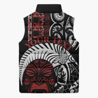 Honour The Treaty New Zealand Personalised Sleeveless Puffer Jacket Toitu Te Tiriti Indigenous Maori Face - Aussie Hoodie
