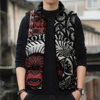 Honour The Treaty New Zealand Personalised Sleeveless Puffer Jacket Toitu Te Tiriti Indigenous Maori Face - Aussie Hoodie