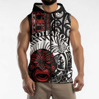 Honour The Treaty New Zealand Personalised Sleeveless Zip Hoodie Toitu Te Tiriti Indigenous Maori Face LT9