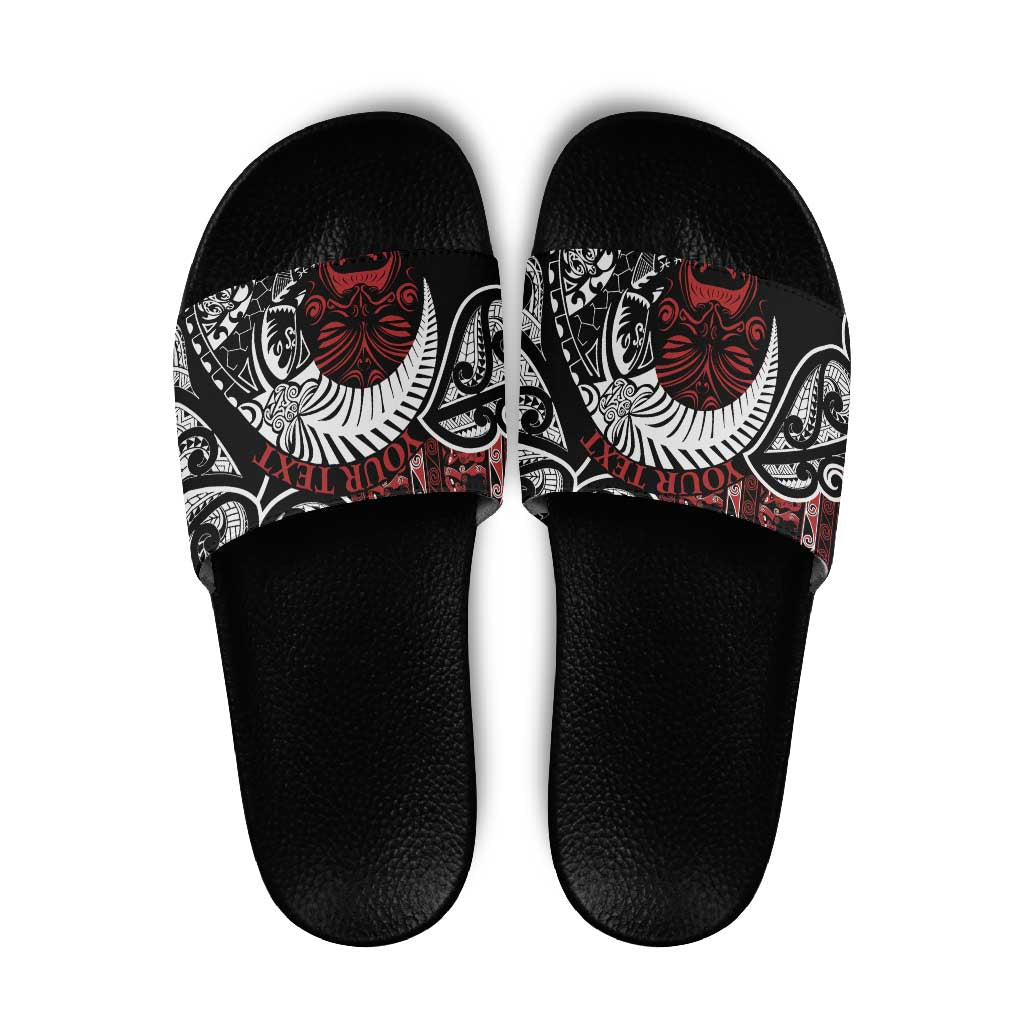Honour The Treaty New Zealand Personalised Slide Sandals Toitu Te Tiriti Indigenous Maori Face - Aussie Hoodie