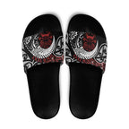Honour The Treaty New Zealand Personalised Slide Sandals Toitu Te Tiriti Indigenous Maori Face - Aussie Hoodie