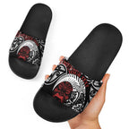 Honour The Treaty New Zealand Personalised Slide Sandals Toitu Te Tiriti Indigenous Maori Face - Aussie Hoodie