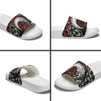 Honour The Treaty New Zealand Personalised Slide Sandals Toitu Te Tiriti Indigenous Maori Face - Aussie Hoodie