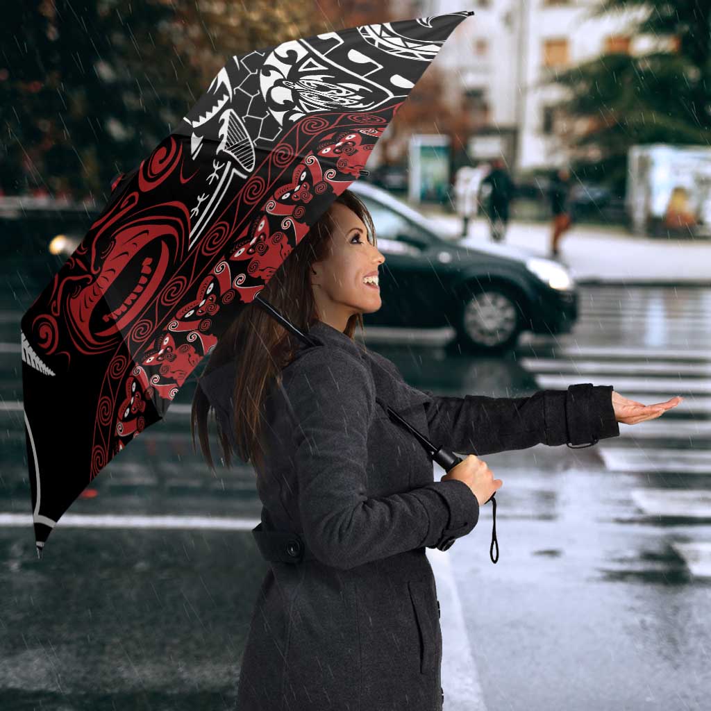 Honour The Treaty New Zealand Personalised Umbrella Toitu Te Tiriti Indigenous Maori Face - Aussie Hoodie