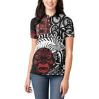 Honour The Treaty New Zealand Personalised Women Polo Shirt Toitu Te Tiriti Indigenous Maori Face