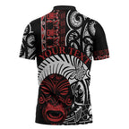 Honour The Treaty New Zealand Personalised Zipper Polo Shirt Toitu Te Tiriti Indigenous Maori Face - Aussie Hoodie