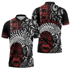 Honour The Treaty New Zealand Personalised Zipper Polo Shirt Toitu Te Tiriti Indigenous Maori Face - Aussie Hoodie