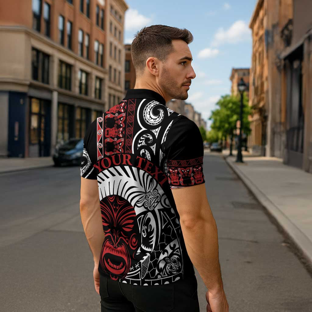Honour The Treaty New Zealand Personalised Zipper Polo Shirt Toitu Te Tiriti Indigenous Maori Face - Aussie Hoodie