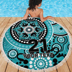 Heat Cricket Custom Beach Blanket Australian Aboriginal