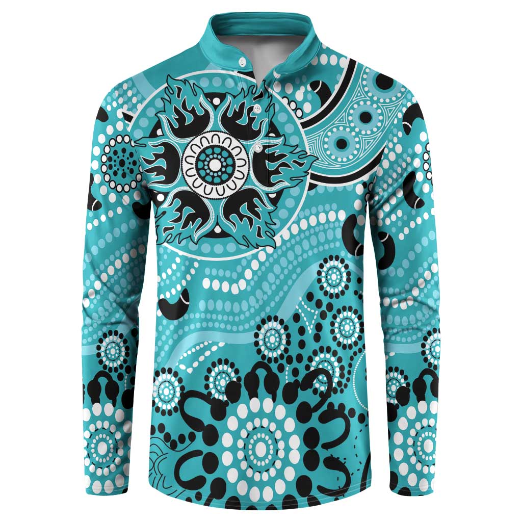 Heat Cricket Custom Button Sweatshirt Australian Aboriginal
