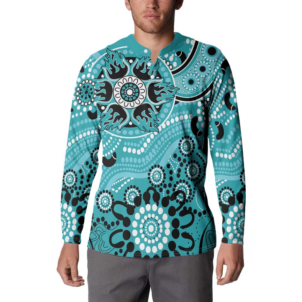 Heat Cricket Custom Button Sweatshirt Australian Aboriginal