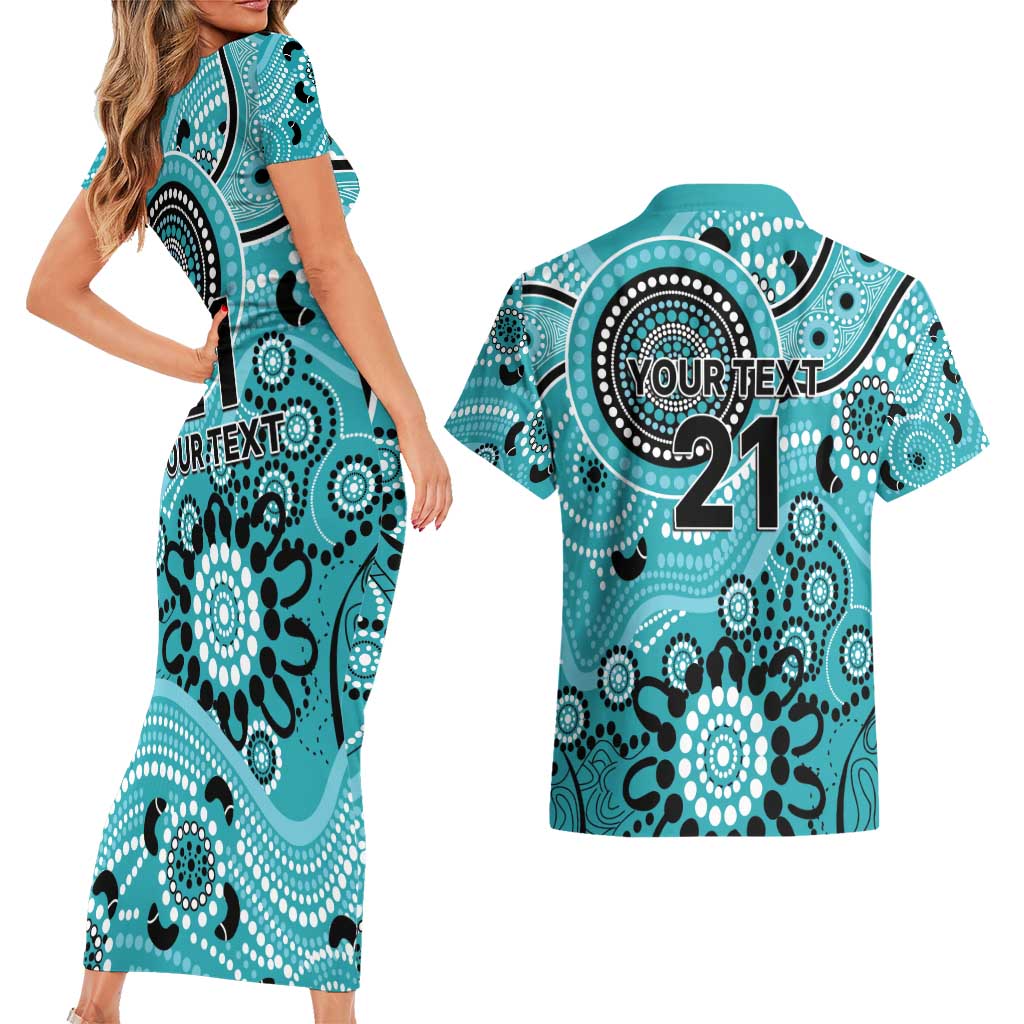 Heat Cricket Custom Couples Matching Short Sleeve Bodycon Dress and Hawaiian Shirt Australian Aboriginal