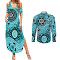 Heat Cricket Custom Couples Matching Summer Maxi Dress and Long Sleeve Button Shirt Australian Aboriginal