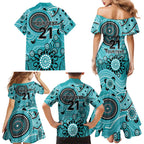 Heat Cricket Custom Family Matching Mermaid Dress and Hawaiian Shirt Australian Aboriginal
