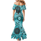 Heat Cricket Custom Family Matching Mermaid Dress and Hawaiian Shirt Australian Aboriginal