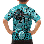 Heat Cricket Custom Family Matching Off The Shoulder Long Sleeve Dress and Hawaiian Shirt Australian Aboriginal