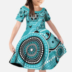 Heat Cricket Custom Kid Short Sleeve Dress Australian Aboriginal