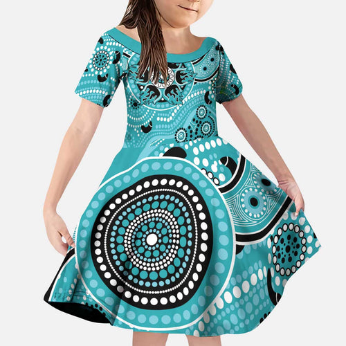 Heat Cricket Custom Kid Short Sleeve Dress Australian Aboriginal
