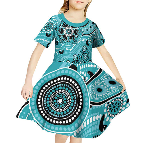 Heat Cricket Custom Kid Short Sleeve Dress Australian Aboriginal