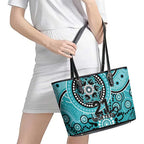 Heat Cricket Custom Leather Tote Bag Australian Aboriginal