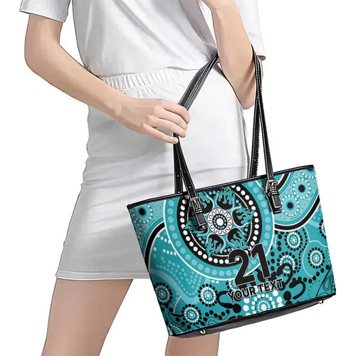Heat Cricket Custom Leather Tote Bag Australian Aboriginal