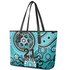 Heat Cricket Custom Leather Tote Bag Australian Aboriginal