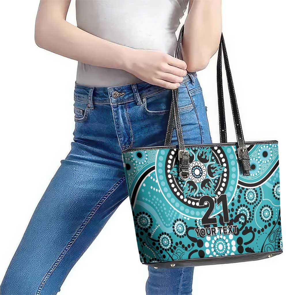 Heat Cricket Custom Leather Tote Bag Australian Aboriginal