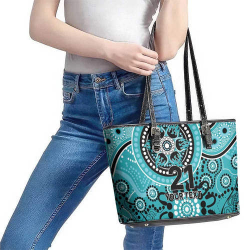 Heat Cricket Custom Leather Tote Bag Australian Aboriginal