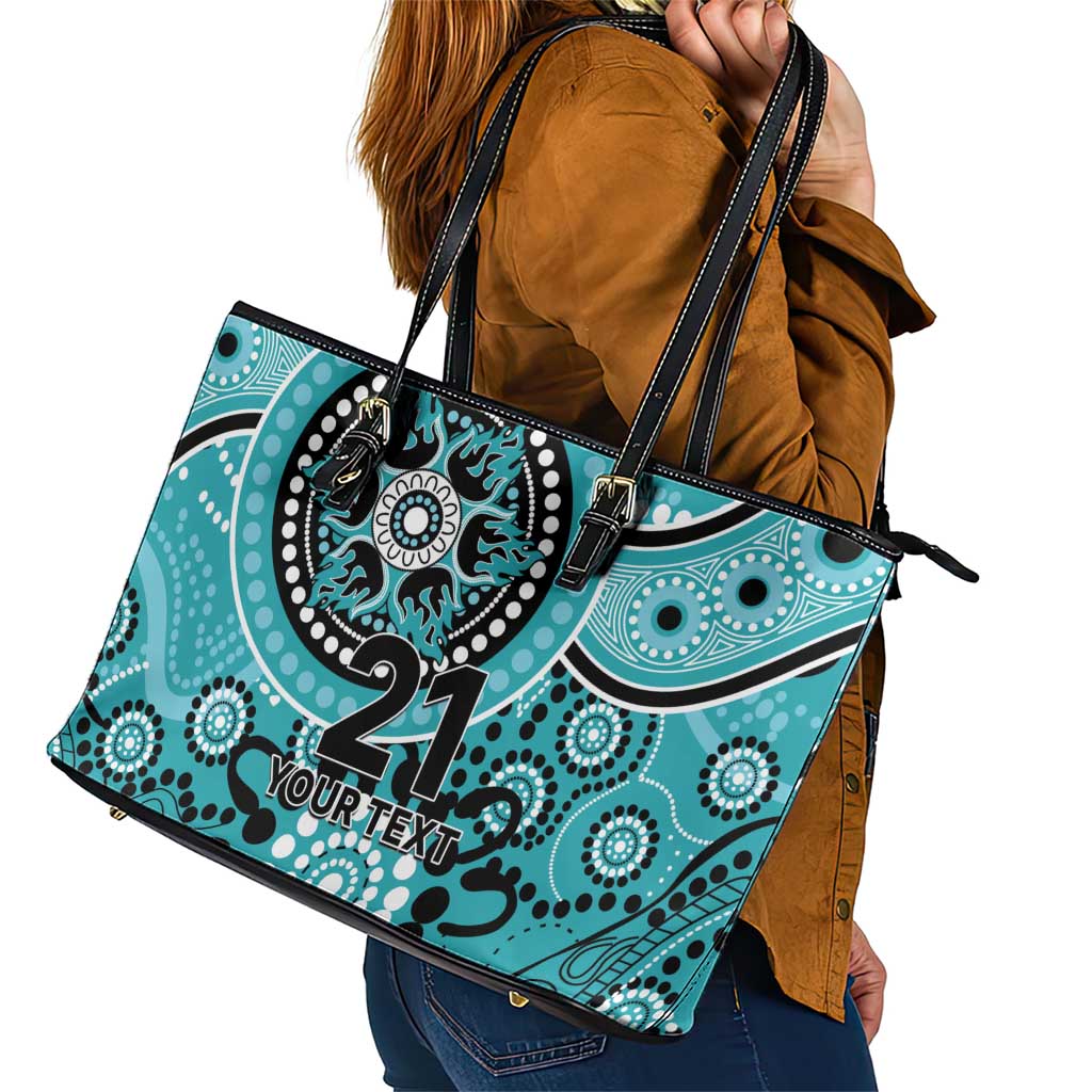 Heat Cricket Custom Leather Tote Bag Australian Aboriginal