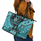 Heat Cricket Custom Leather Tote Bag Australian Aboriginal
