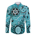 Heat Cricket Custom Long Sleeve Button Shirt Australian Aboriginal