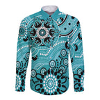 Heat Cricket Custom Long Sleeve Button Shirt Australian Aboriginal