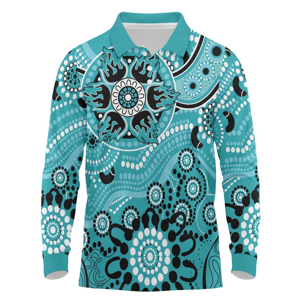 Heat Cricket Custom Long Sleeve Polo Shirt Australian Aboriginal