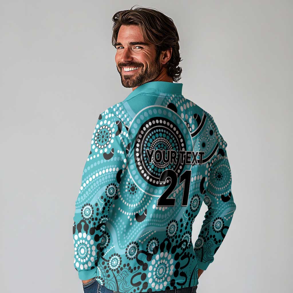 Heat Cricket Custom Long Sleeve Polo Shirt Australian Aboriginal